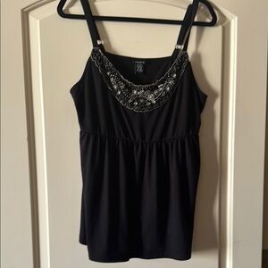 Torrid Black Beaded Embellished Neckline Sleeveless Tank Top Camisole 2X